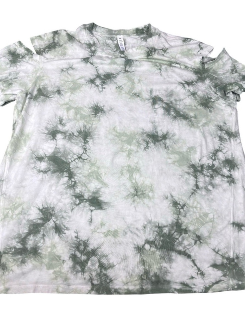 NWT Lululemon All Yours Cut Out SS T Shirt Tie Dye Green White Women's Size 12